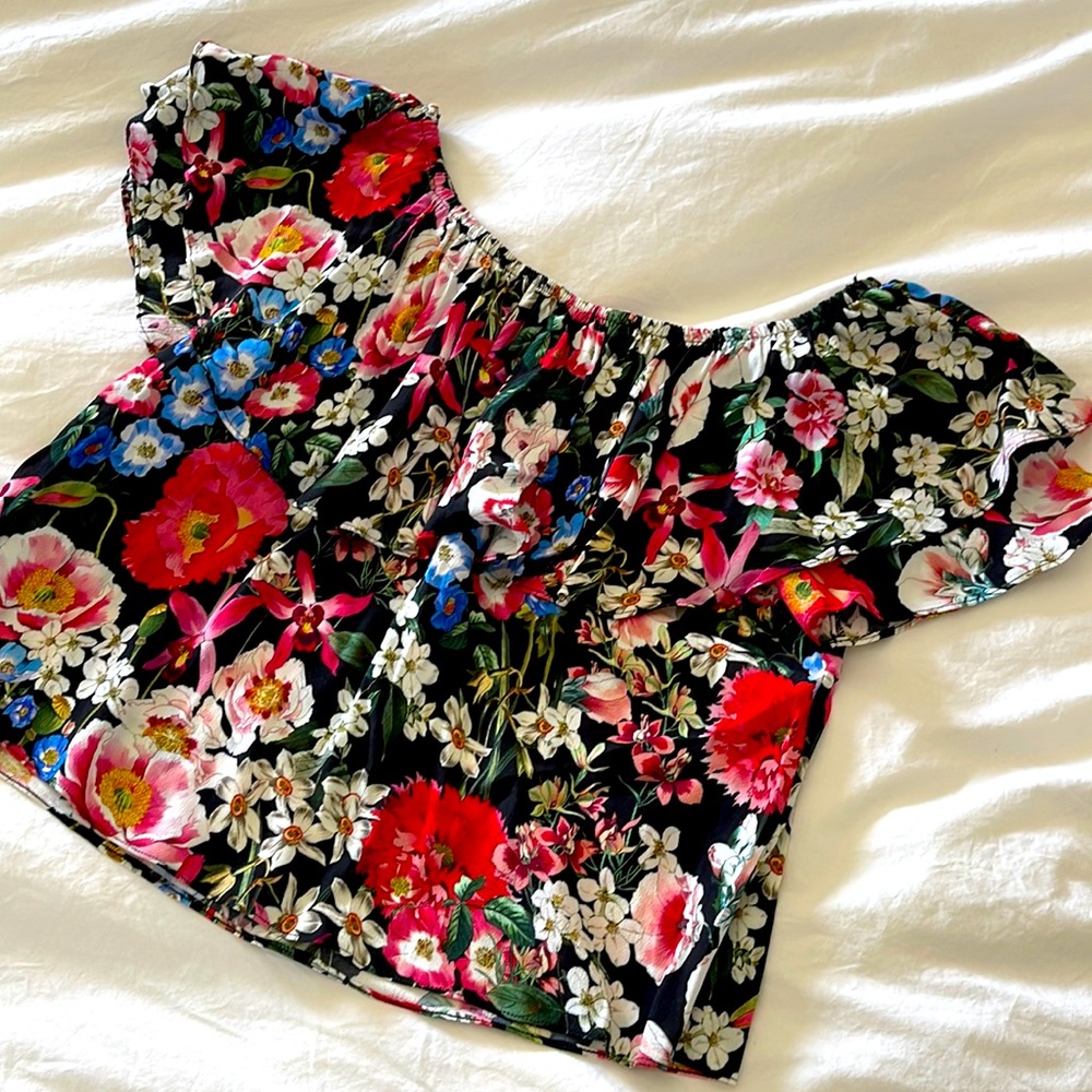 Off the shoulder floral print top